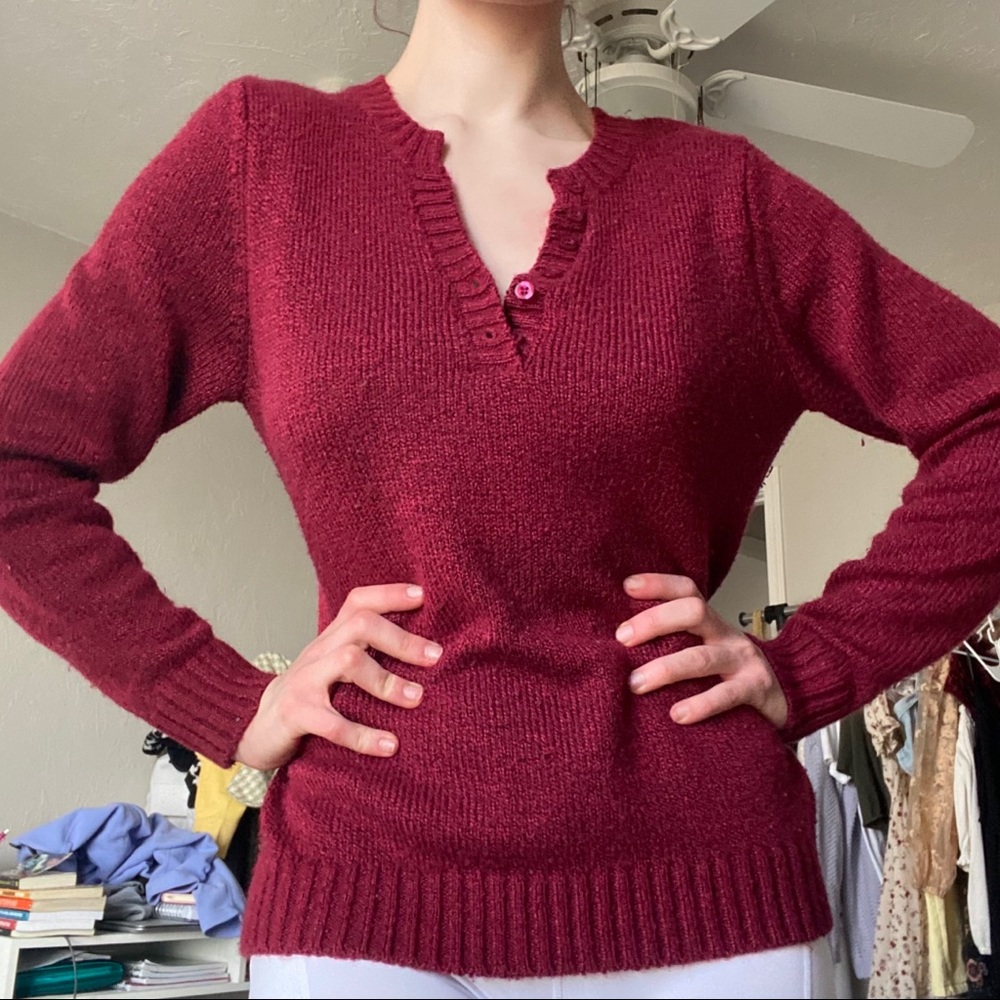 Pullover button up sweater